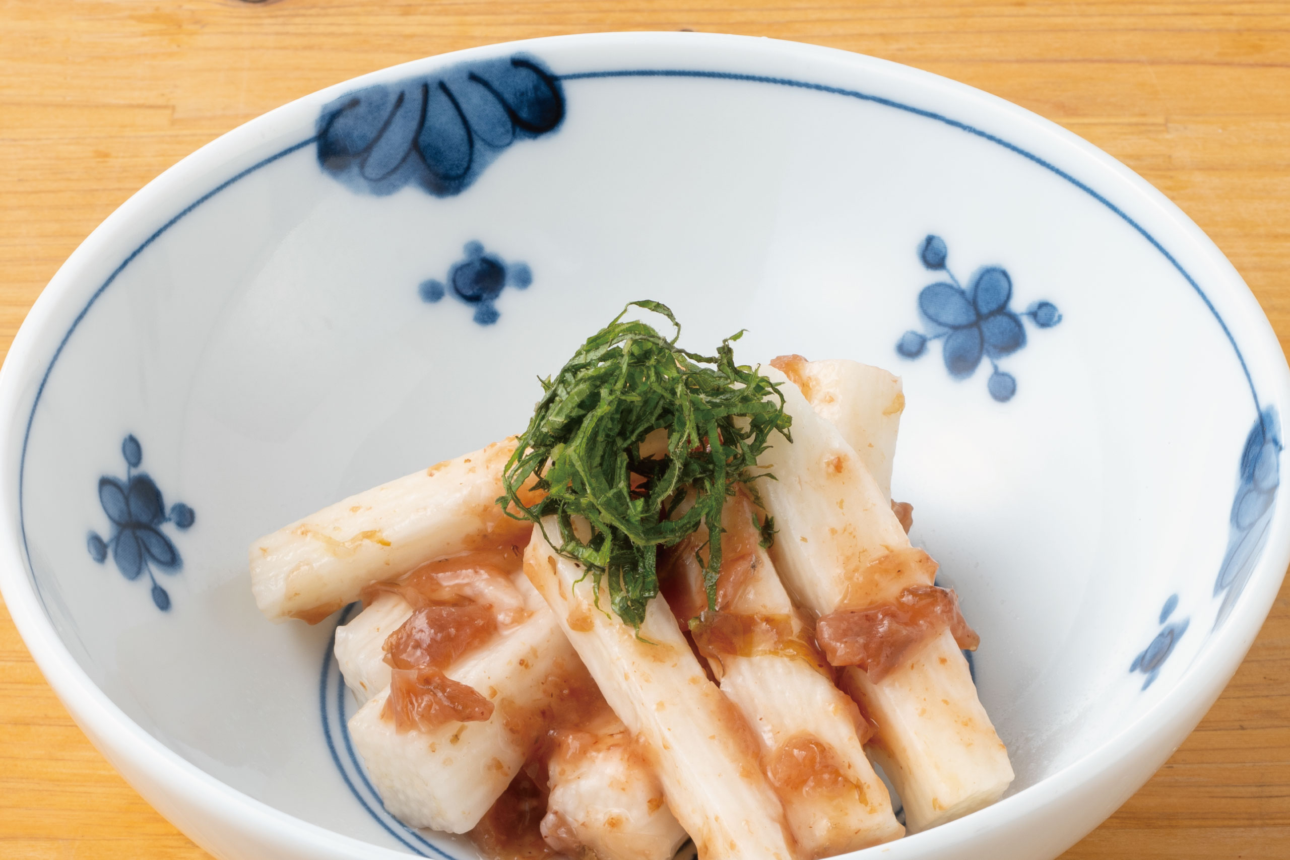 庄や旬メニュー　2025年5月　野菜　長芋の梅かつお和え　庄や　㈱かんなん丸